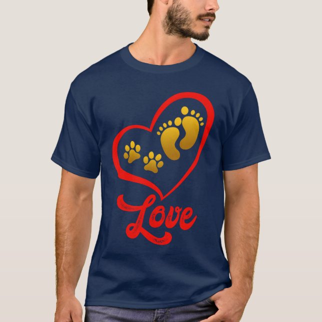 Herzstück für Hunde tierische Liebe Hundehalterpfe T-Shirt (Vorderseite)