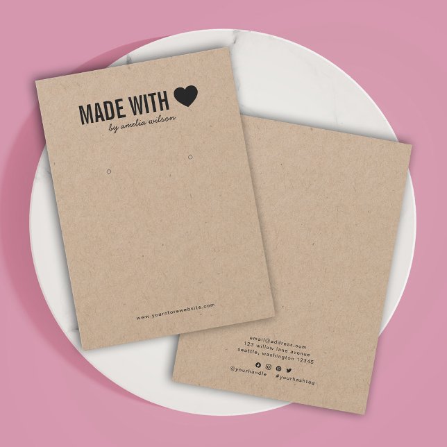 Herzstück mit Liebe Kraft Earring Display Card (Von Creator hochgeladen)