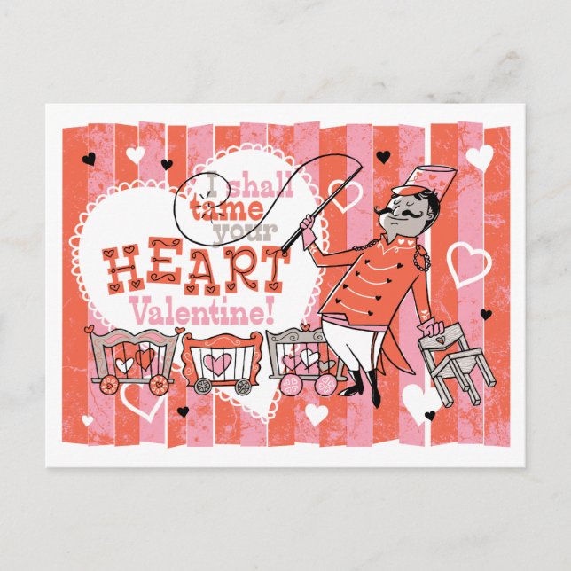 Herzstück Tamer Retro Valentine Postkarte (Vorderseite)