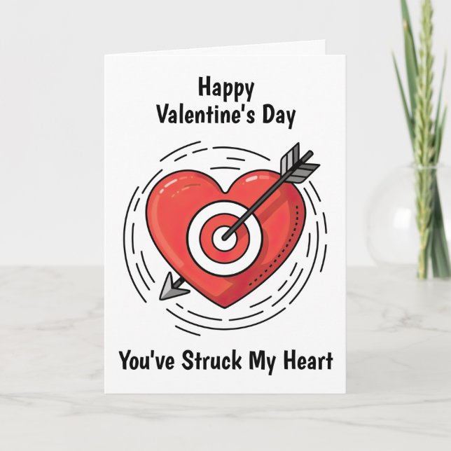 Herztag und Pfeil Valentinstag Karte (Vorderseite)