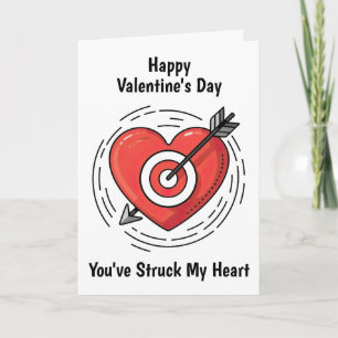 Herztag und Pfeil Valentinstag Karte