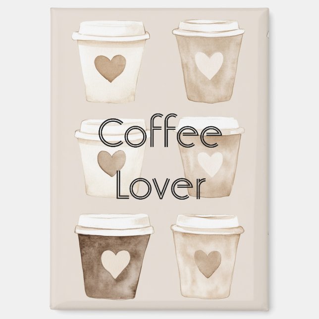 Herztassen für Creme-Kaffee Magnet (Vorderseite)