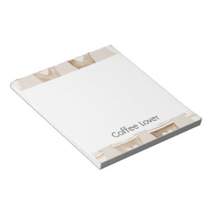 Herztassen für Creme-Kaffee Notizblock
