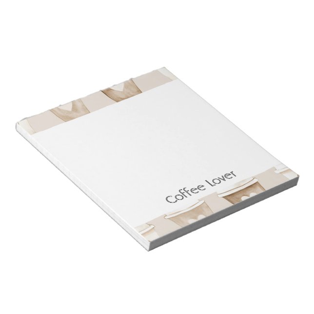 Herztassen für Creme-Kaffee Notizblock (angewinkelt)