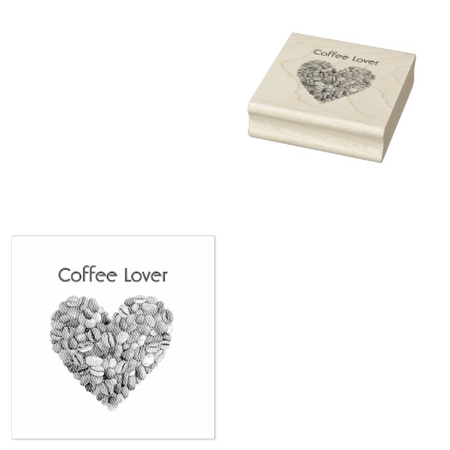 Herztassen für Kaffee mit Creme Gummistempel (Stempel)