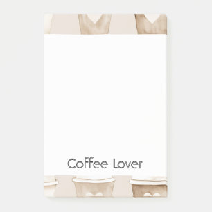 Herztassen für Kaffee mit Creme Post-it Klebezettel