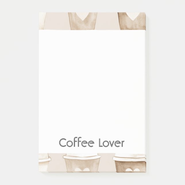 Herztassen für Kaffee mit Creme Post-it Klebezettel (Vorderseite)