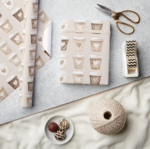 Herztassen für Kaffee mit Sahne Geschenkpapier
