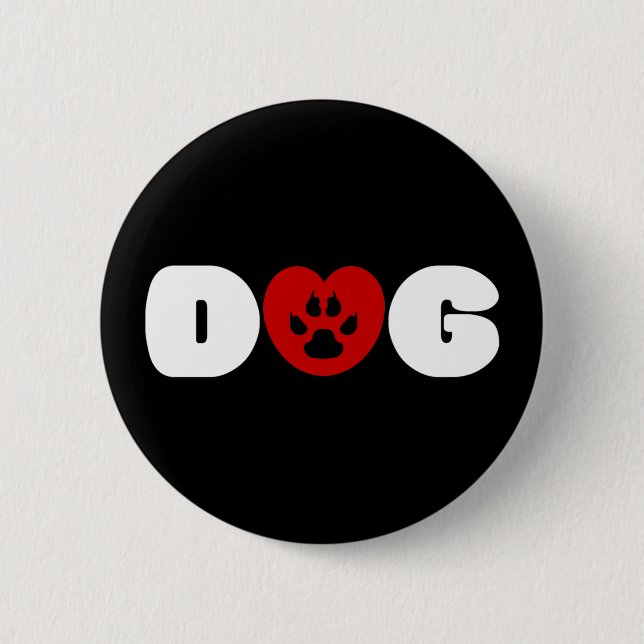 Herztaste des Hundes Liebe Button (Vorderseite)