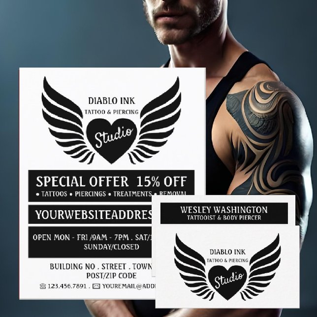 Herztattoo, Tattooist & Body Piercer Visitenkarte (Von Creator hochgeladen)