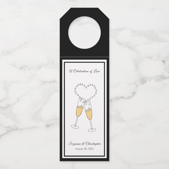 Herztoast Schwarzer Flaschenhammer Tag Flaschenanhänger (Vorderseite)