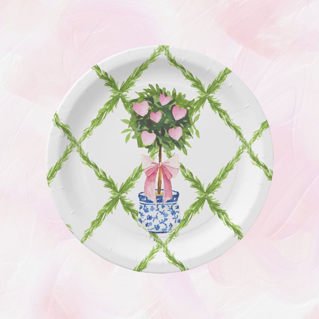 Herztopiar am Valentinstag, grandmillenial Pappteller (Von Creator hochgeladen)