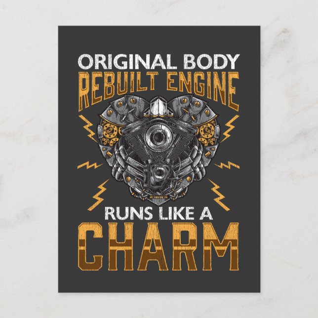 Herztransplantation Wiederaufbau Motor Umgehung Op Postkarte (Vorderseite)