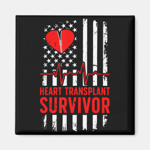 Herztransplantations-Überlebender US-Flagge Herztr Magnet