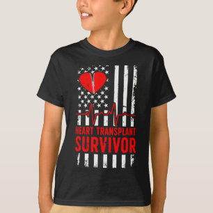 Herztransplantations-Überlebender US-Flagge Herztr T-Shirt