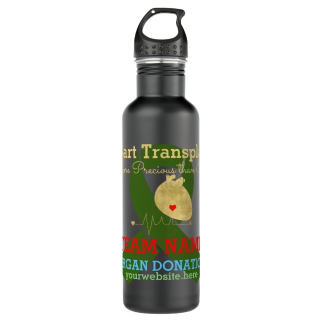 Herztransplantatteam Anpassbare grüne Multifunktio Edelstahlflasche (Vorderseite)