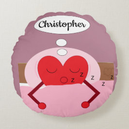 Herzträume Rosa und Lila Rundes Kissen