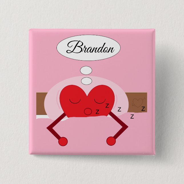 Herzträume Schatten von Rosa Button (Vorderseite)