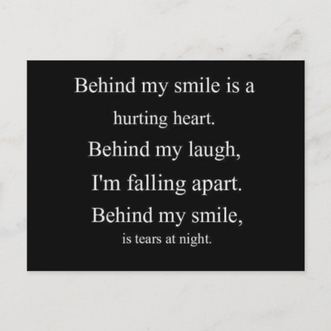 Herztraurigkeit Depression allein emo Beziehung Postkarte (Vorderseite)