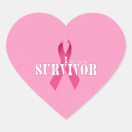 Herzüberleben Brustkrebs Bewusstsein Herz-Aufkleber