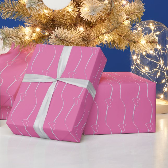 Herzverbindung auf thulisch-rosa Wrapping Paper Geschenkpapier (Feiertage)
