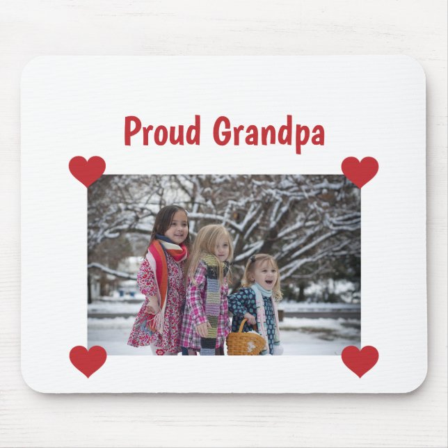 Herzvergnügen Großpa-Liebe Persönliches Foto mache Mousepad (Vorne)