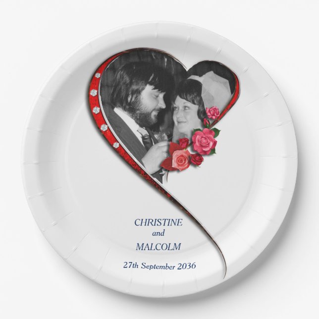 Herzverheiratung Pappteller (Vorderseite)