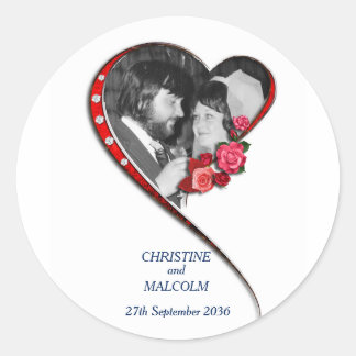 Herzverheiratung Runder Aufkleber