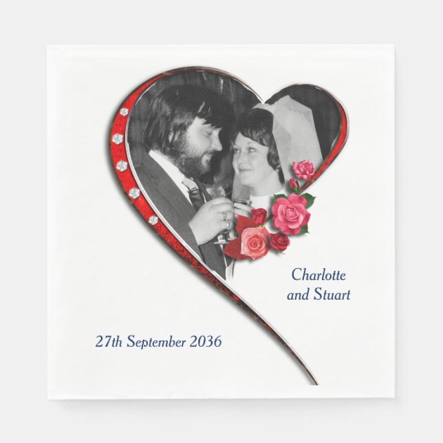 Herzverheiratung Serviette (Vorderseite)