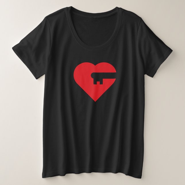 Herzverriegelung Große Größe T-Shirt (Design vorne)