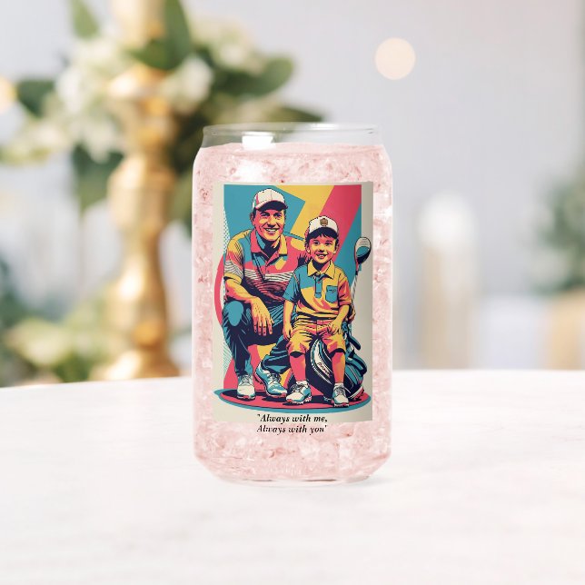 Herzwärmender Vater & Son Golf Moment am Vatertag Dosenglas (Insitu (Hochzeit))