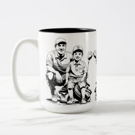 Herzwärmender Vater & Son Golf Moment am Vatertag Zweifarbige Tasse