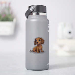 Herzwärmer, Adorable Dackel Kawaii, Klein Aufkleber