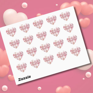 Herzwasserfarbe XOXO Valentinstag-Aufkleber Herz-Aufkleber