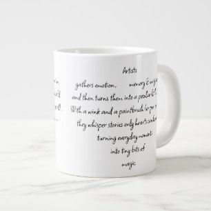 Herzworte erklären und Künstler Whimsical Art Jumbo-Tasse