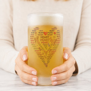 Herzwörter Mattglas Bierglas