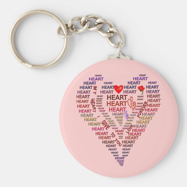 Herzwörter Schlüsselanhänger (Vorne)