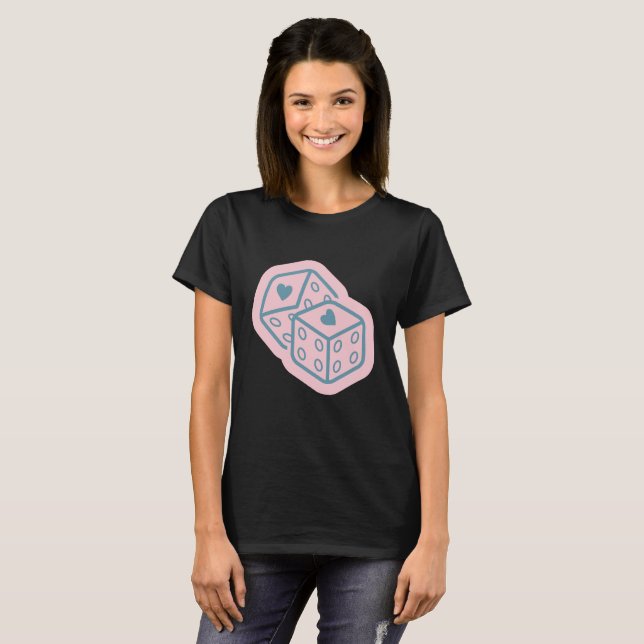 Herzwürfel Valentinstag T-Shirt (Vorne ganz)