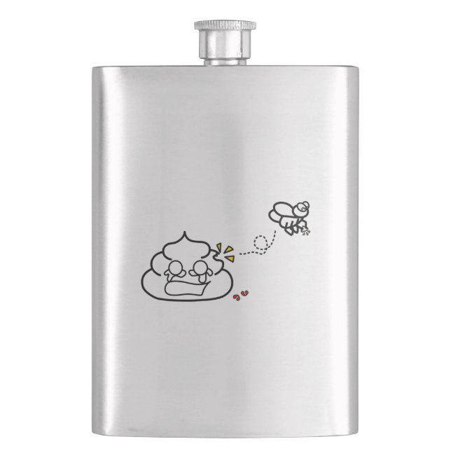 Herzzerbrochen Kack - Brootsch the PooPoo Flachmann (Vorderseite)