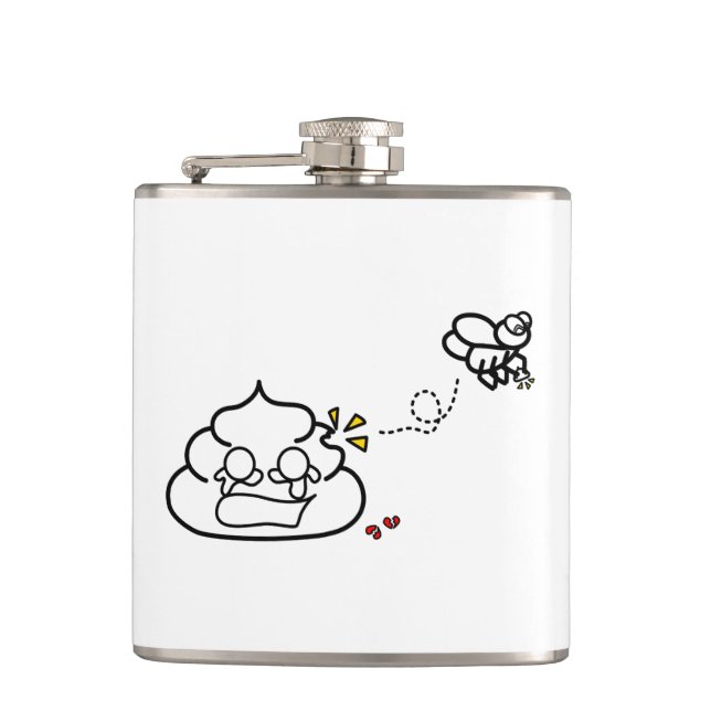 Herzzerbrochen Kack - Brootsch the PooPoo Flachmann (Vorderseite)