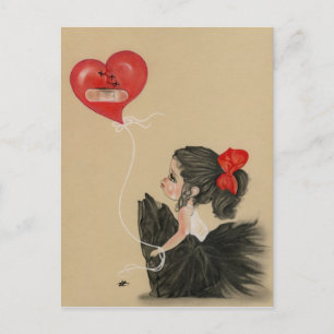 Herzzerbrochenes kleines trauriges Cartoon GirlPos Postkarte