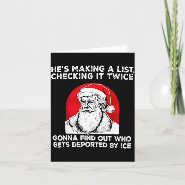He's Making A List Checking It Twice Gonna Find Ch Karte (Vorderseite)