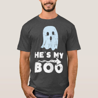 Hes My Boo Cute Matching Paar Halloween T-Shirt