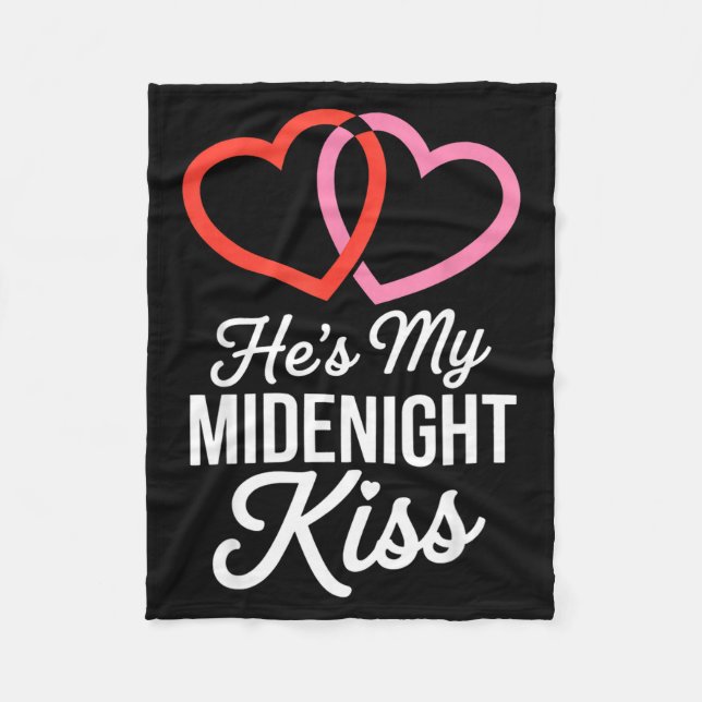 He's My Midnight Kiss Happy New Year Matching Coup Fleecedecke (Vorderseite)