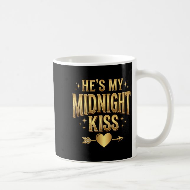 He's My Midnight Kiss Happy New Year Matching Coup Kaffeetasse (Rechts)