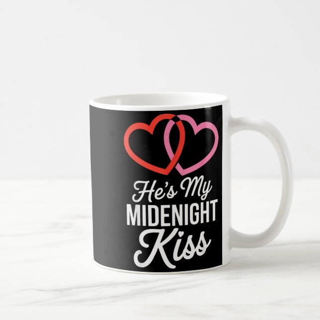 He's My Midnight Kiss Happy New Year Matching Coup Kaffeetasse (Rechts)