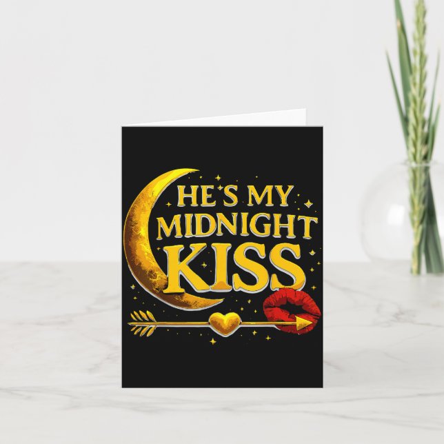 He's My Midnight Kiss Valentine’s Day Meme Matchin Karte (Vorderseite)