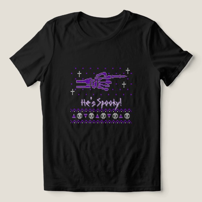 "He's Spooky!" Matching Couple Halloween T-Shirt  Tri-Blend Shirt (Design Vorderseite)
