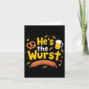Hes the Wurst Funny Couples Matching Pun Joke Karte