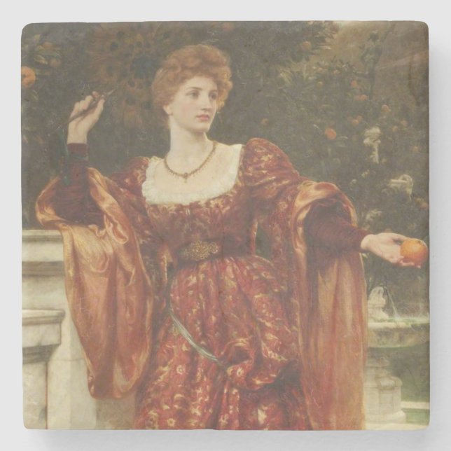 Hesperia (von Frank Dicksee) Steinuntersetzer (Vorderseite)